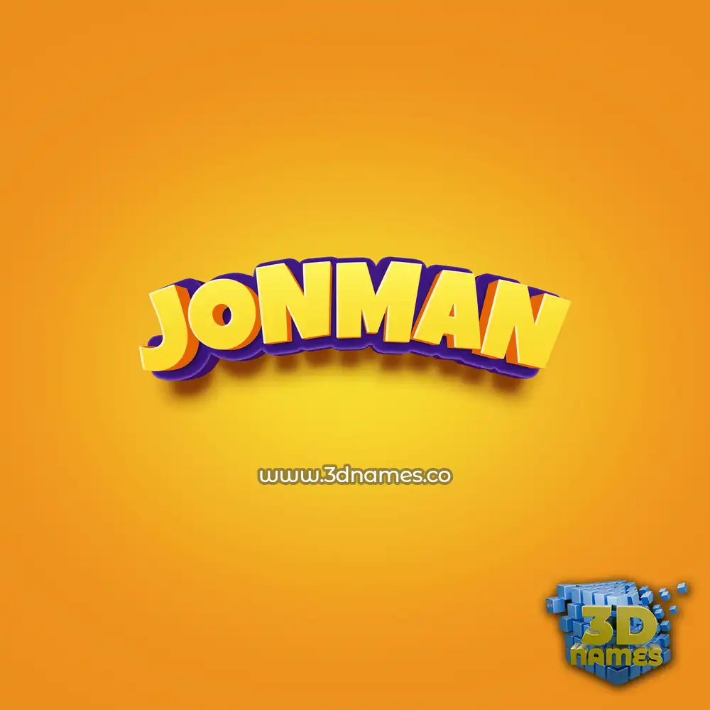 jonman in Orange Toon style - 3D name wallpaper