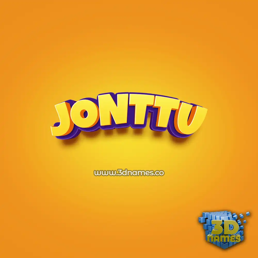 jonttu in Orange Toon style - 3D name wallpaper