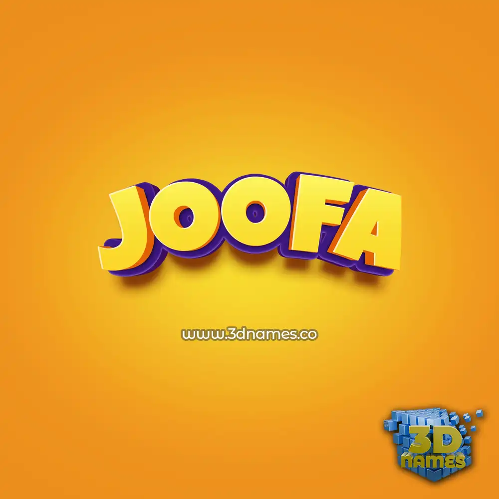 joofa in Orange Toon style - 3D name wallpaper