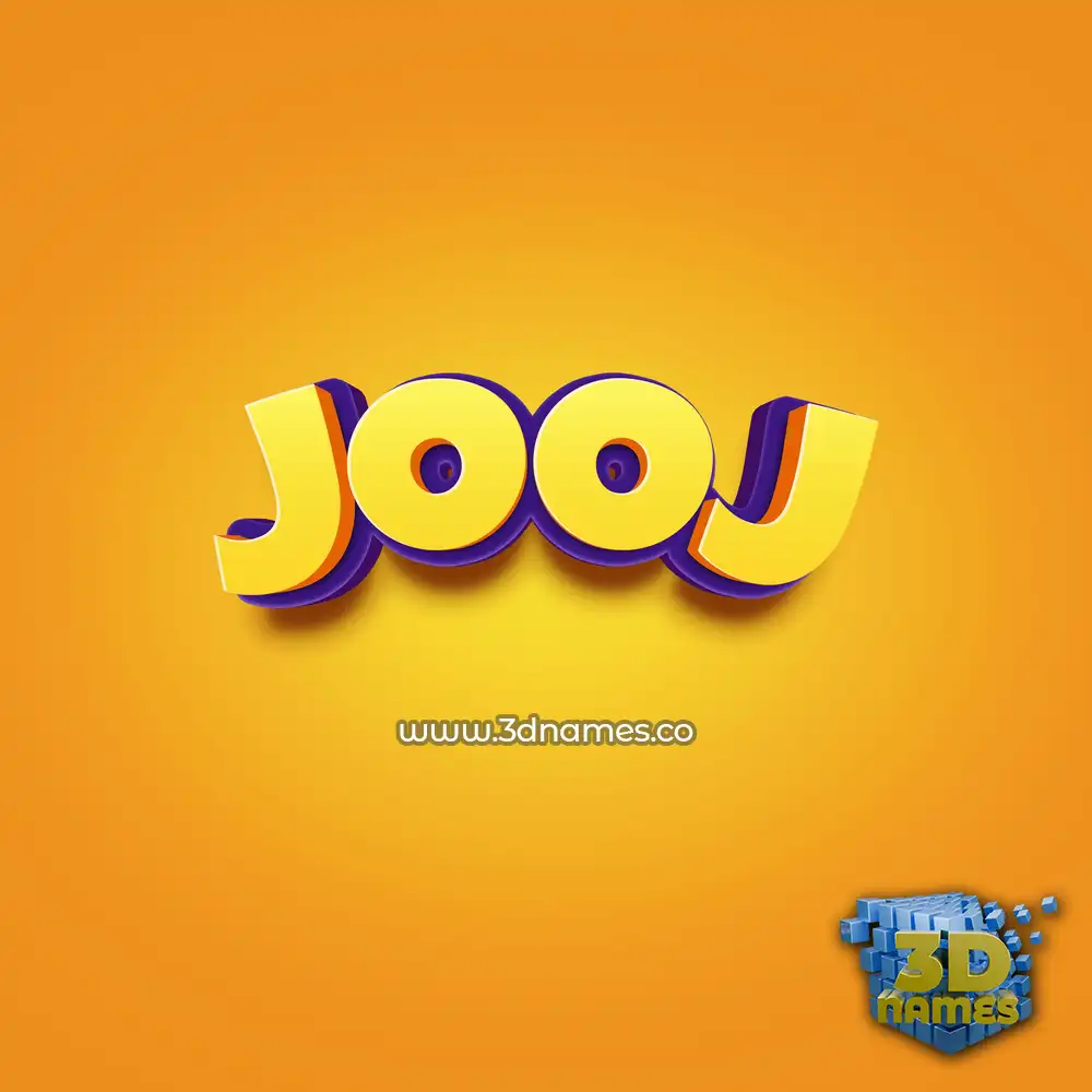 jooj in Orange Toon style - 3D name wallpaper