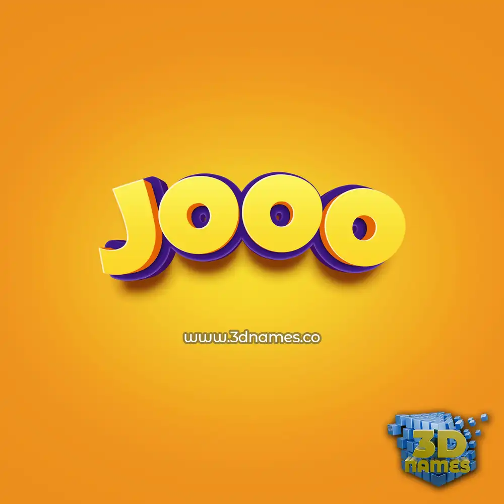 jooo in Orange Toon style - 3D name wallpaper