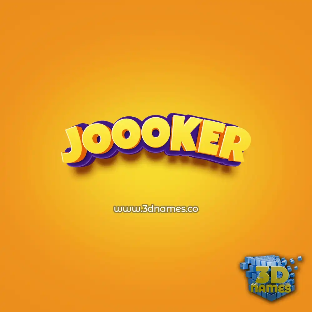joooker in Orange Toon style - 3D name wallpaper