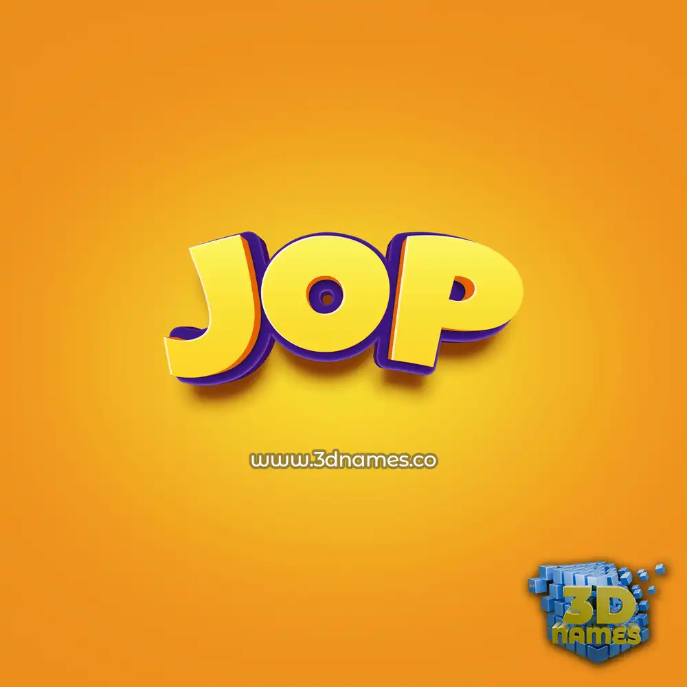 jop in Orange Toon style - 3D name wallpaper
