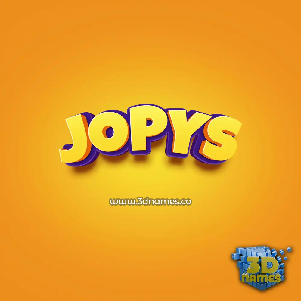 jopys in Orange Toon style - 3D name wallpaper