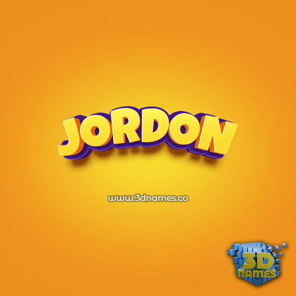 jordon in Orange Toon style - 3D name wallpaper