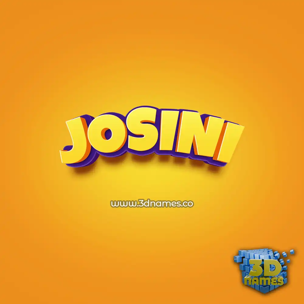 josini in Orange Toon style - 3D name wallpaper