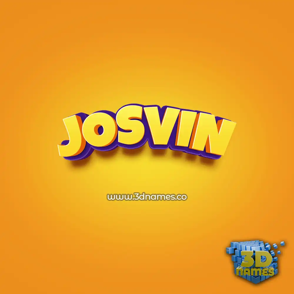 josvin in Orange Toon style - 3D name wallpaper