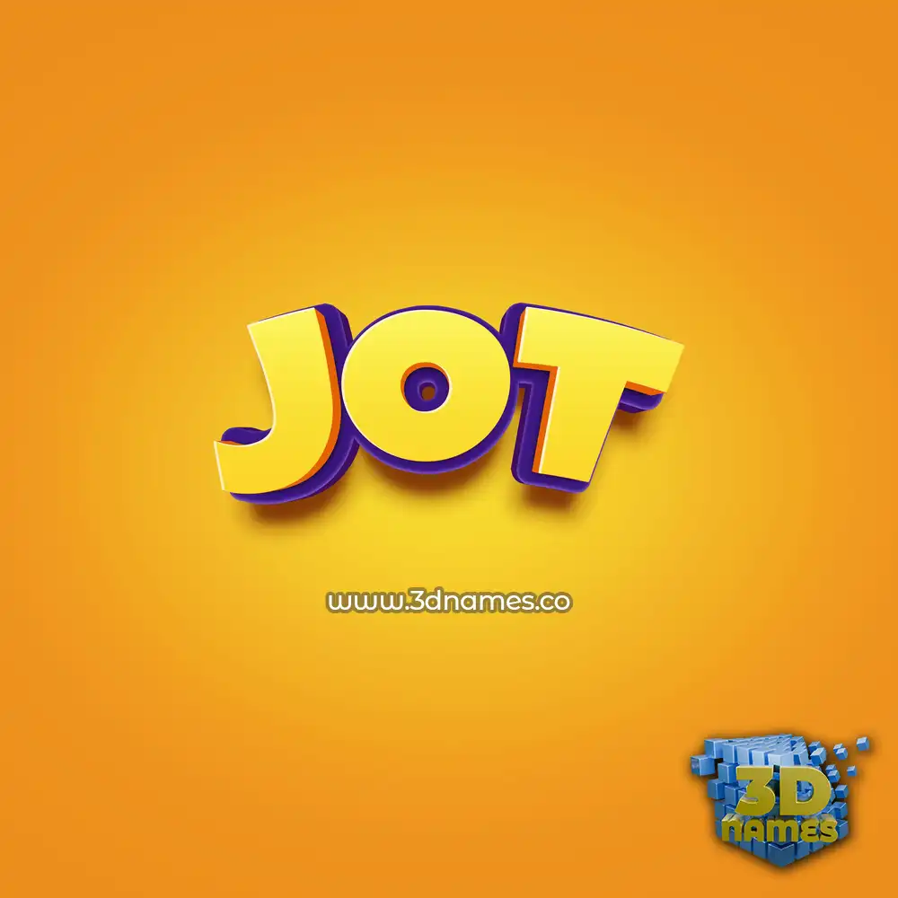 jot in Orange Toon style - 3D name wallpaper