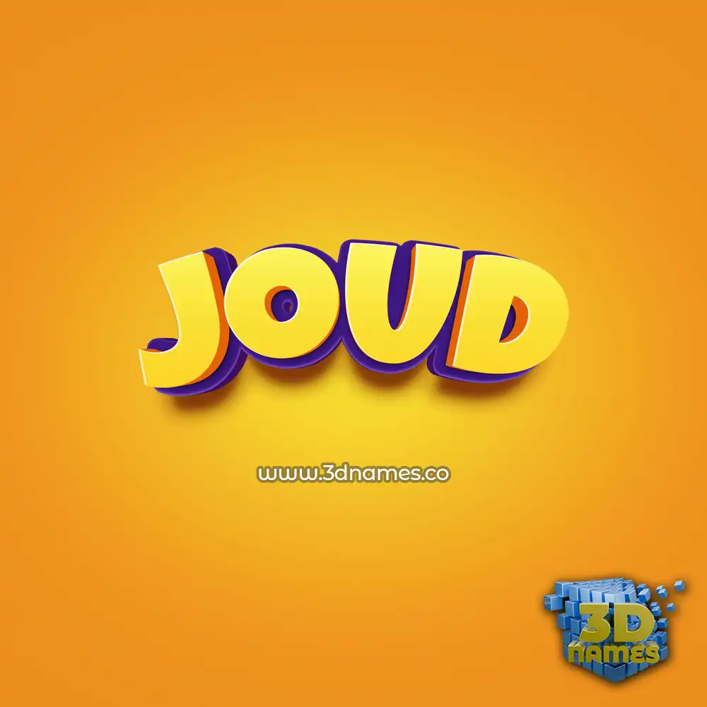 joud in Orange Toon style - 3D name wallpaper