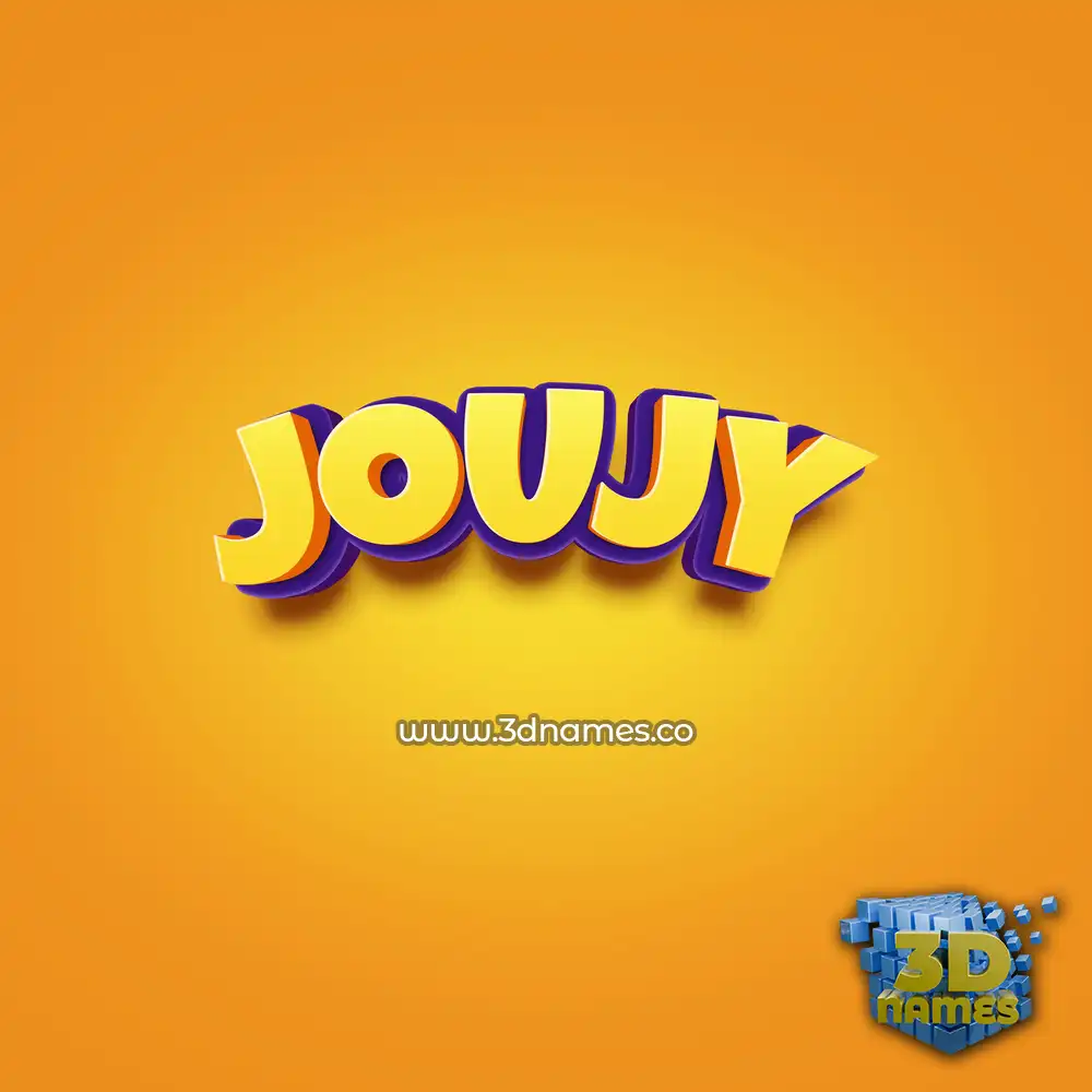 joujy in Orange Toon style - 3D name wallpaper