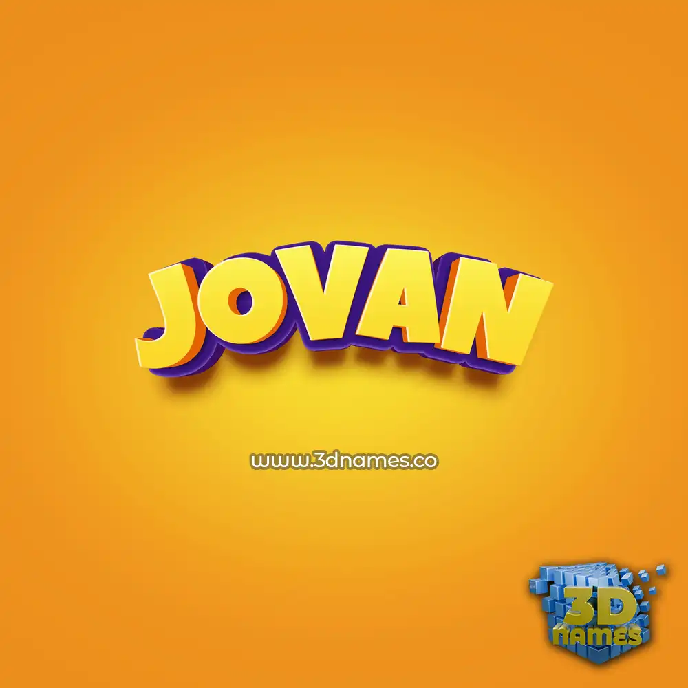 jovan in Orange Toon style - 3D name wallpaper