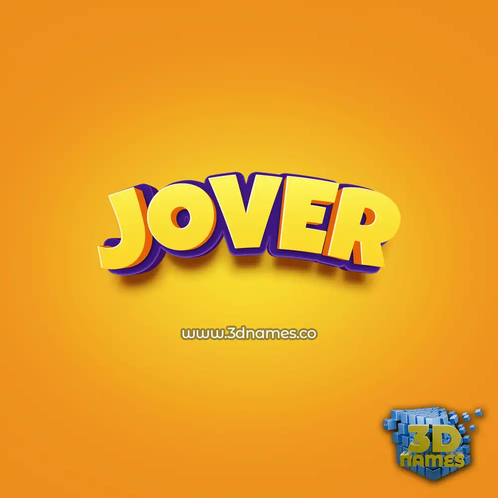 jover in Orange Toon style - 3D name wallpaper
