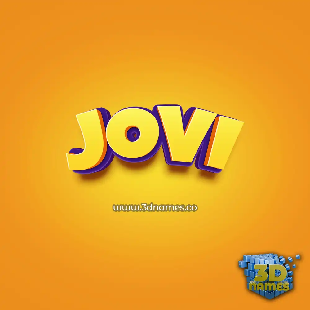 jovi in Orange Toon style - 3D name wallpaper