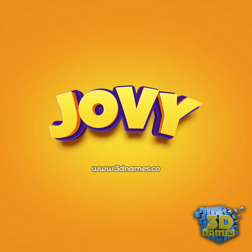 jovy in Orange Toon style - 3D name wallpaper