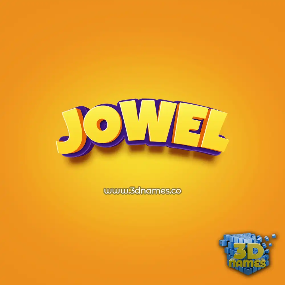 jowel in Orange Toon style - 3D name wallpaper
