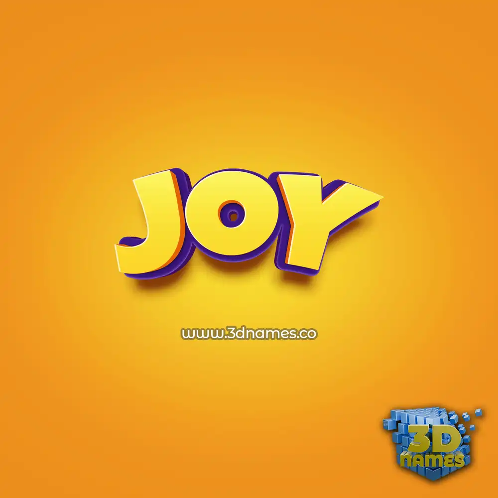 joy in Orange Toon style - 3D name wallpaper