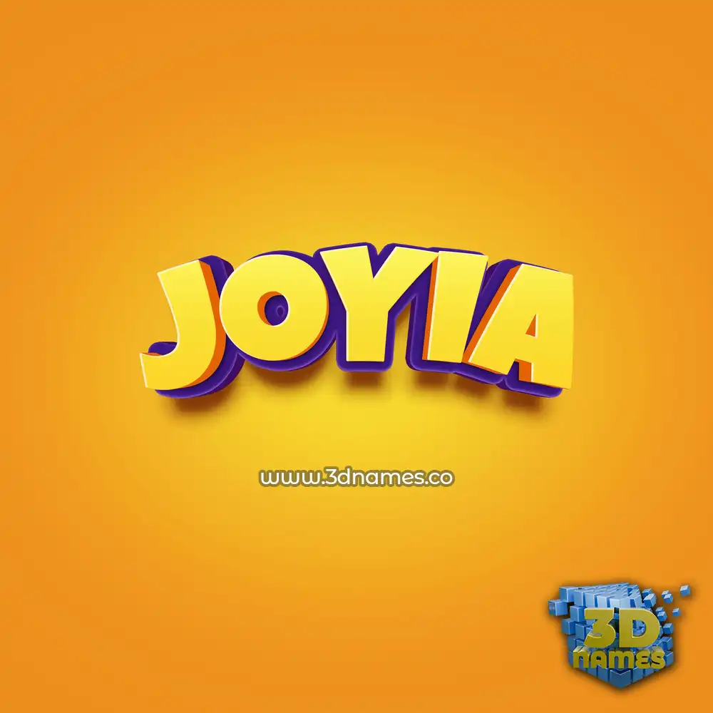 joyia in Orange Toon style - 3D name wallpaper