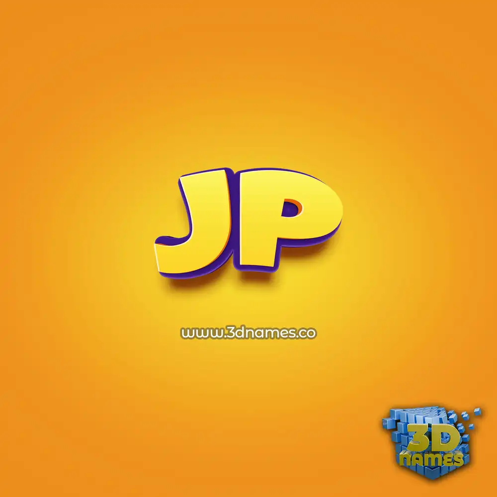 jp in Orange Toon style - 3D name wallpaper
