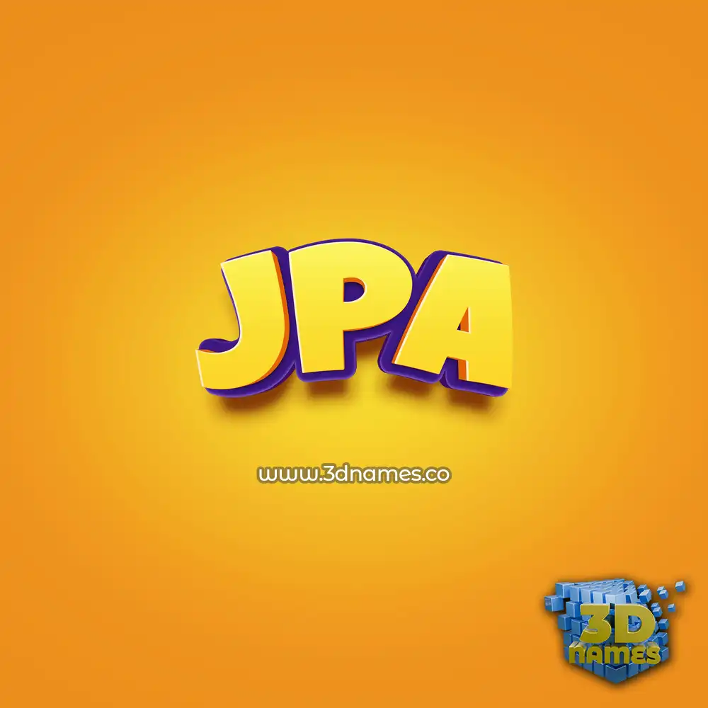 jpa in Orange Toon style - 3D name wallpaper