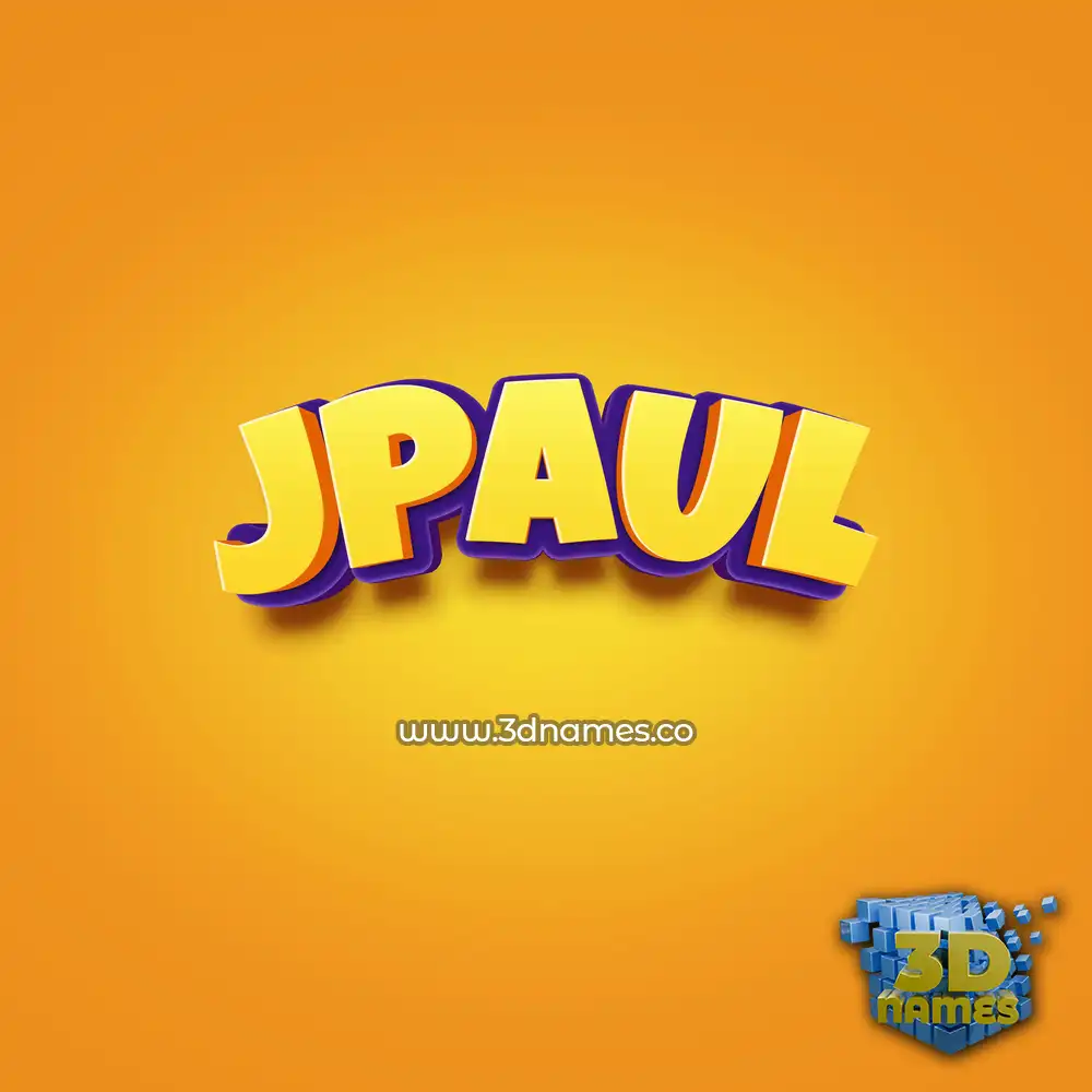 jpaul in Orange Toon style - 3D name wallpaper