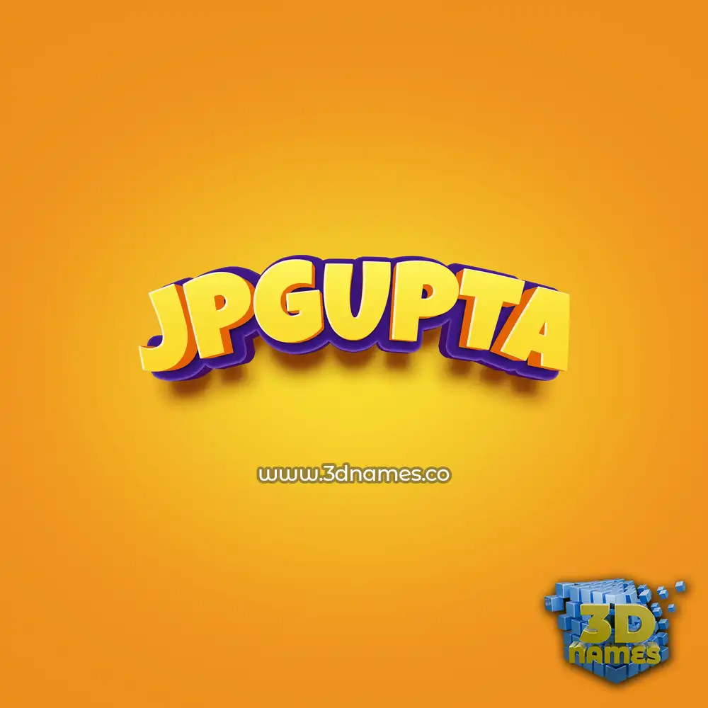 jpgupta in Orange Toon style - 3D name wallpaper