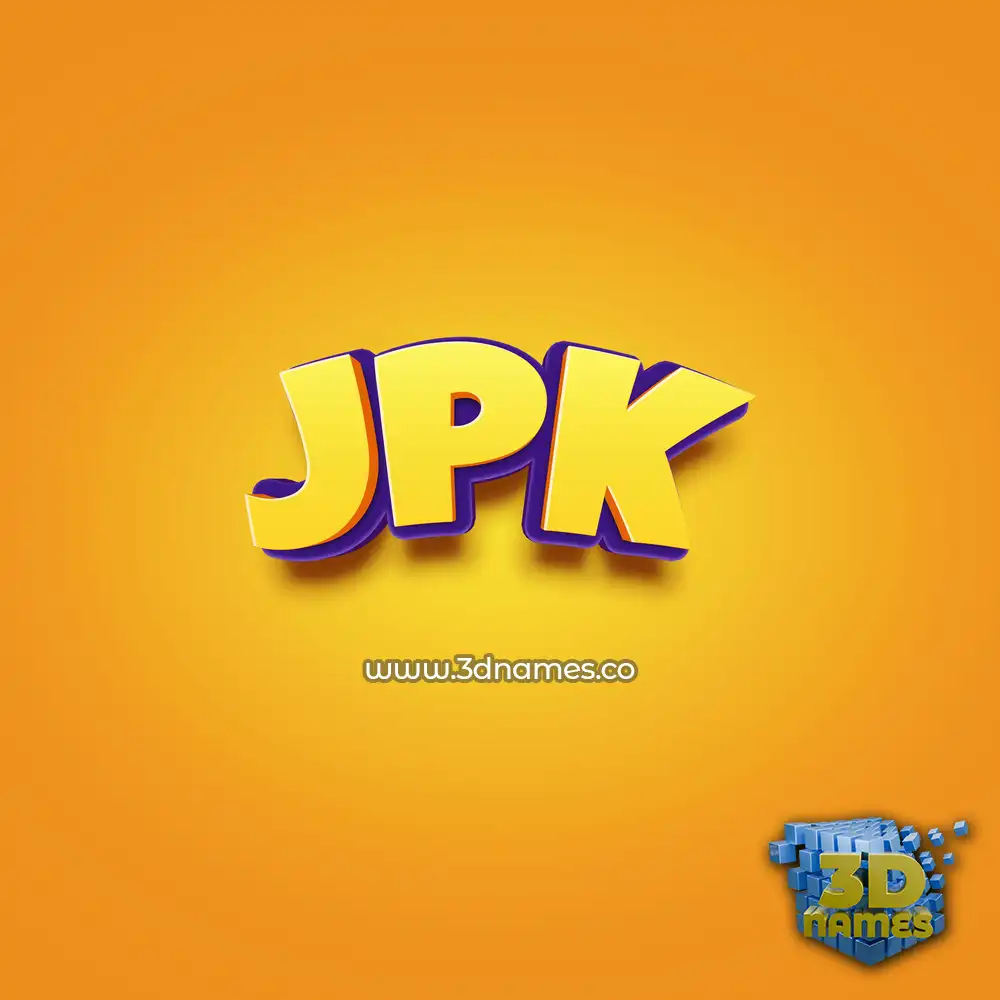 jpk in Orange Toon style - 3D name wallpaper