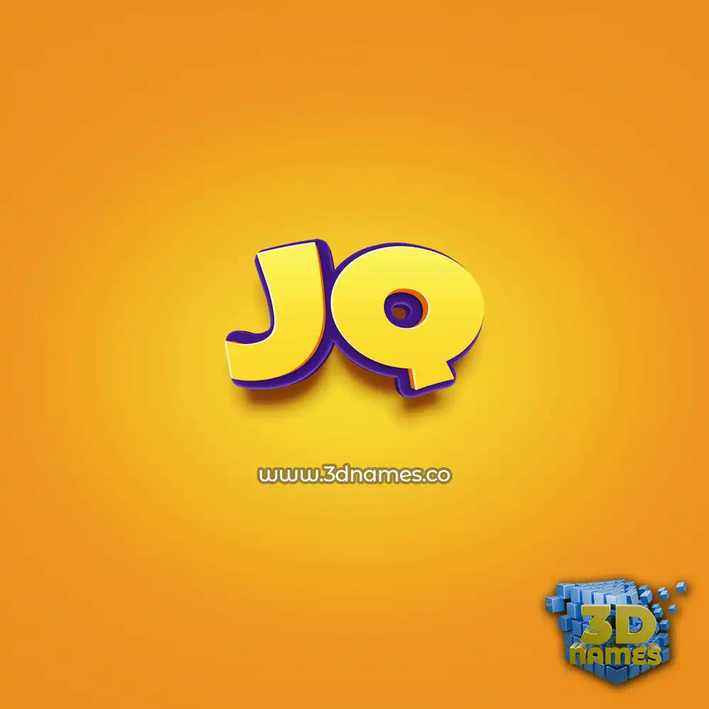jq in Orange Toon style - 3D name wallpaper