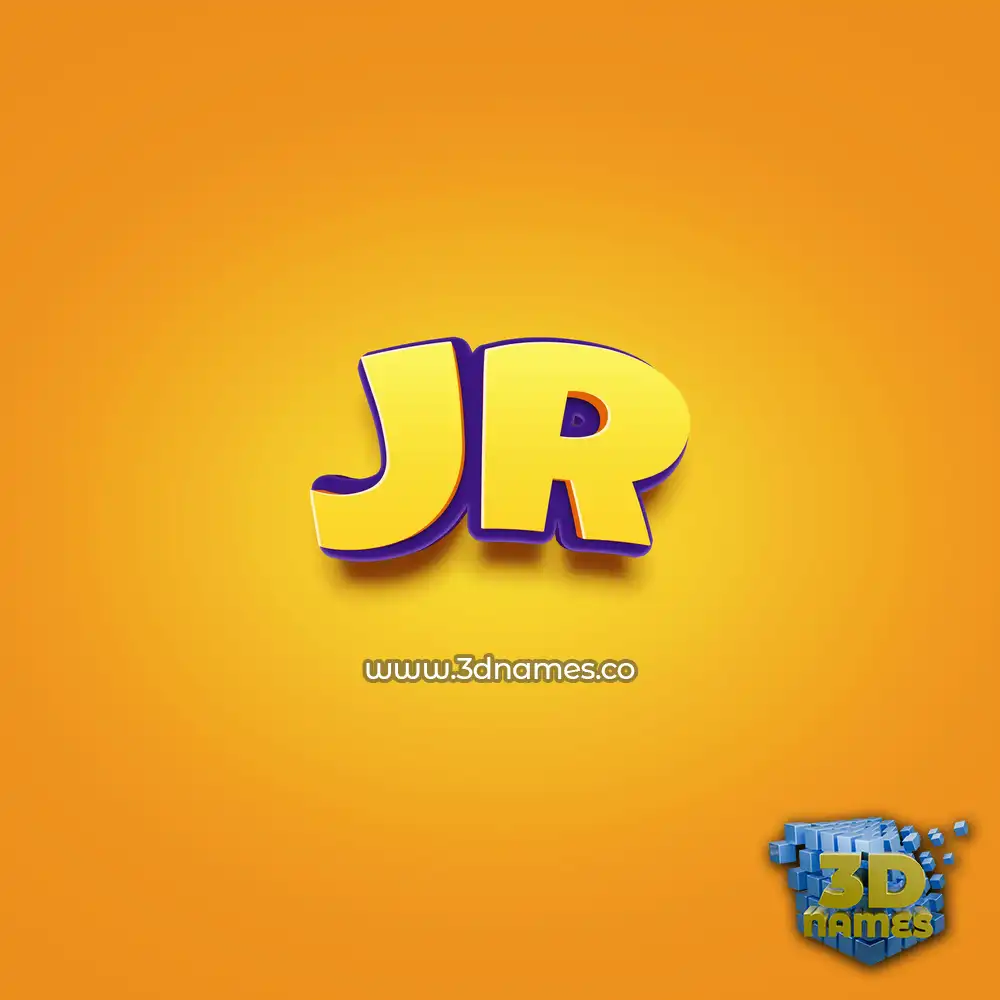 jr in Orange Toon style - 3D name wallpaper