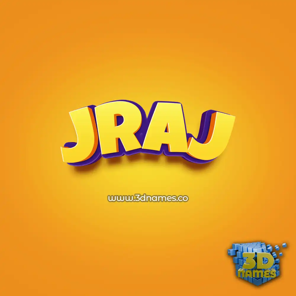 jraj in Orange Toon style - 3D name wallpaper