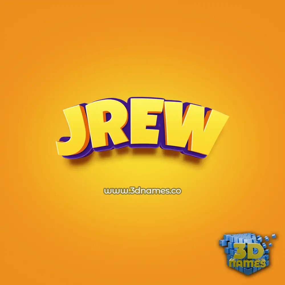 jrew in Orange Toon style - 3D name wallpaper