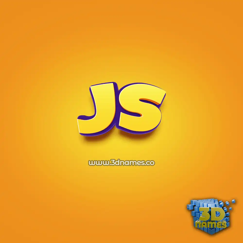 js in Orange Toon style - 3D name wallpaper
