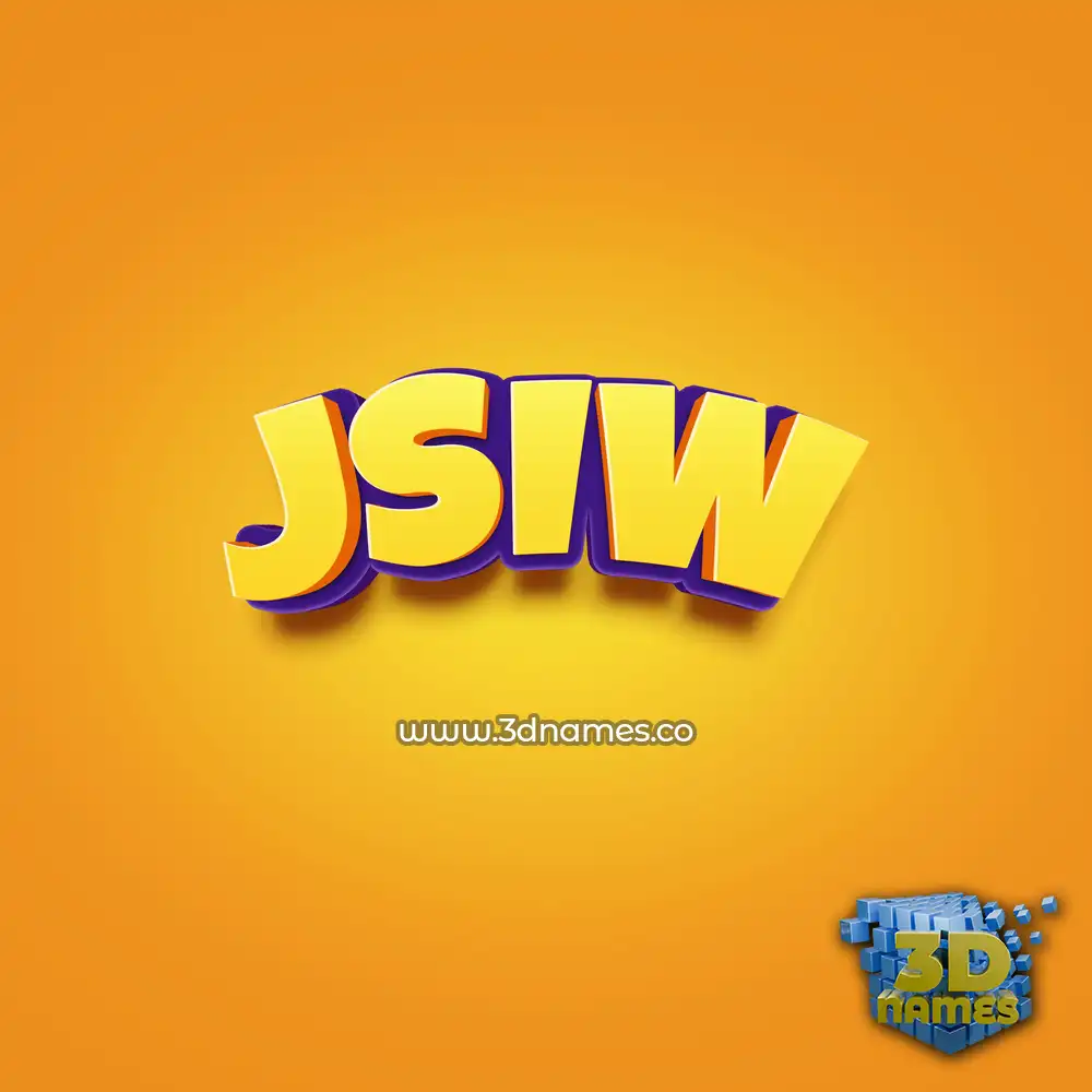 jsiw in Orange Toon style - 3D name wallpaper