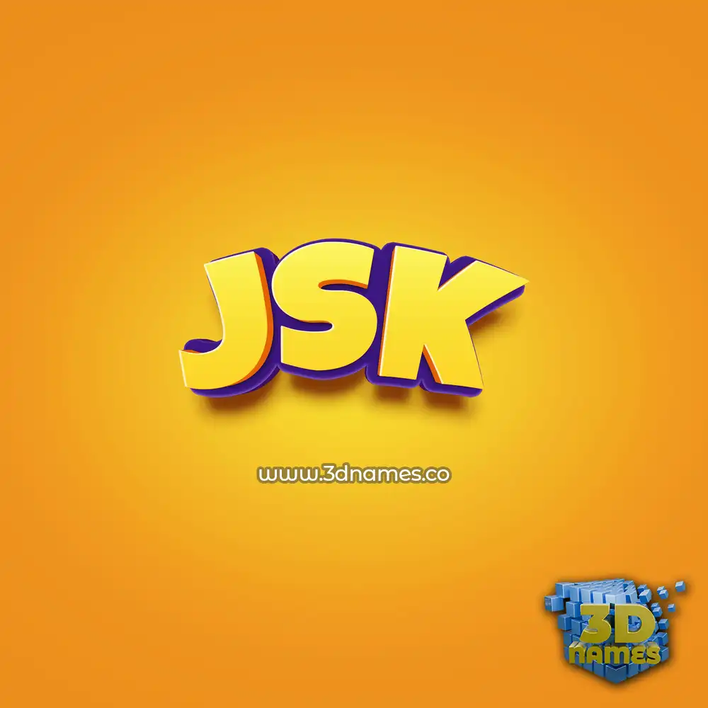 jsk in Orange Toon style - 3D name wallpaper