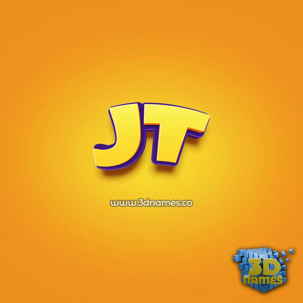 jt in Orange Toon style - 3D name wallpaper