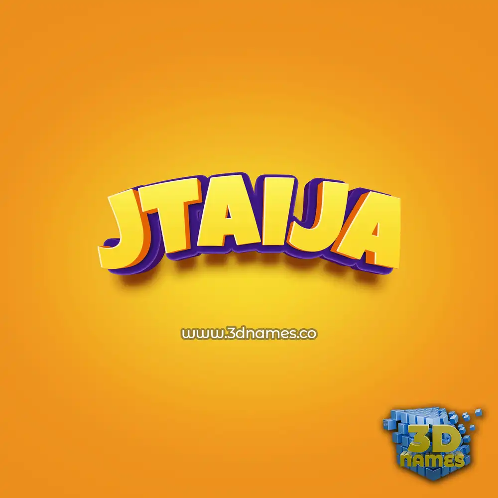 jtaija in Orange Toon style - 3D name wallpaper
