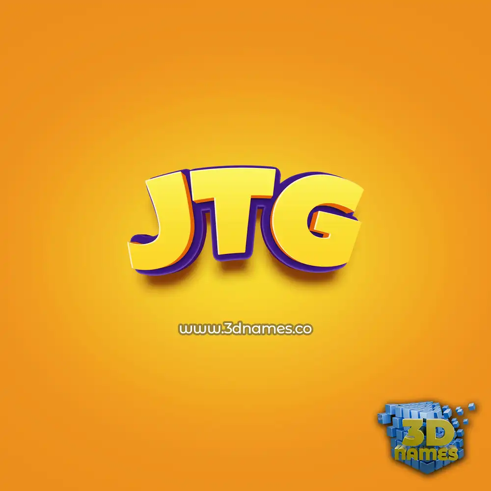 jtg in Orange Toon style - 3D name wallpaper