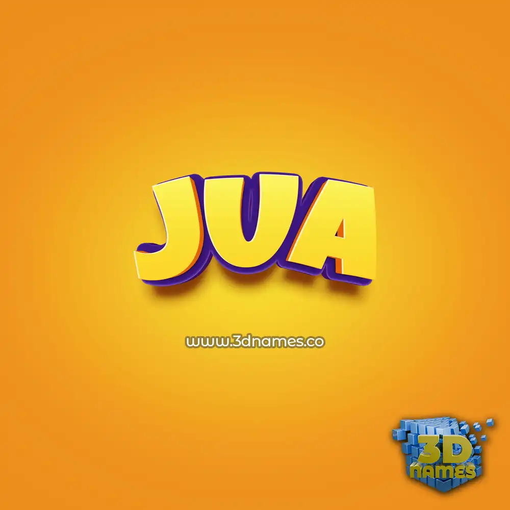 jua in Orange Toon style - 3D name wallpaper