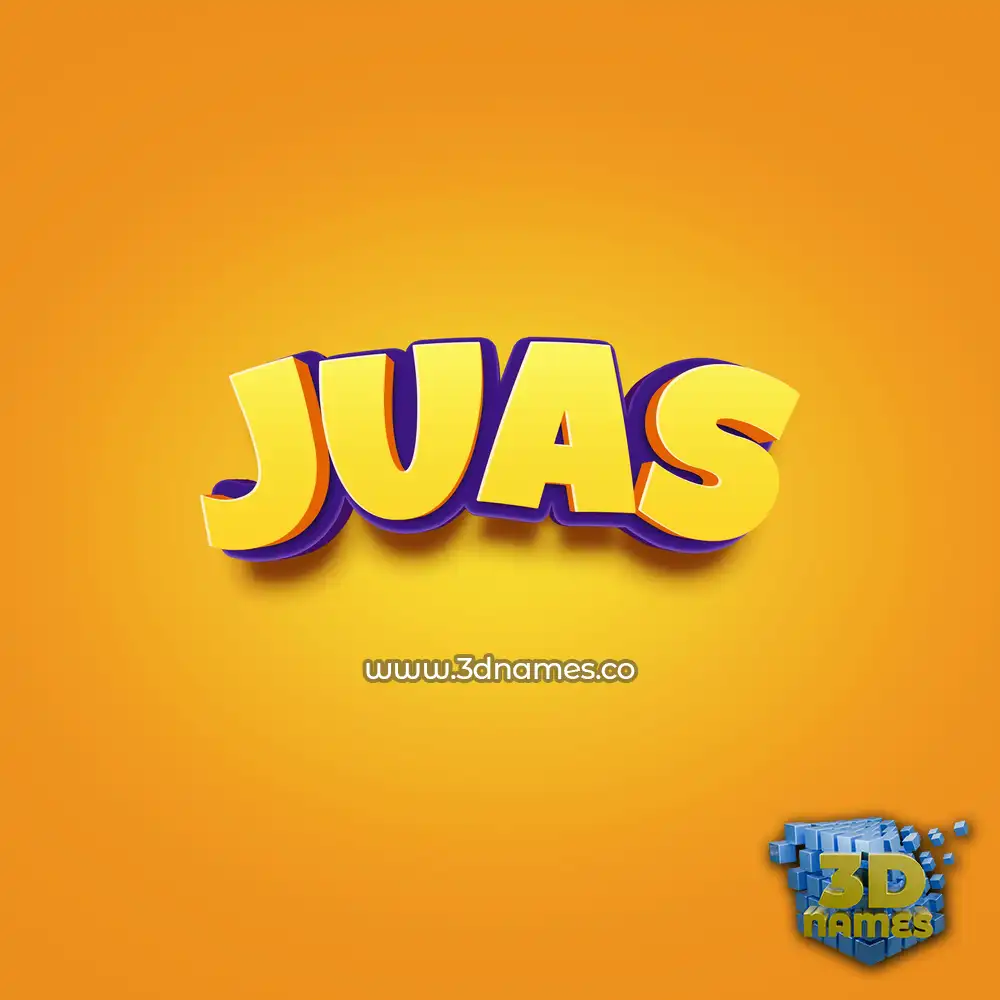 juas in Orange Toon style - 3D name wallpaper