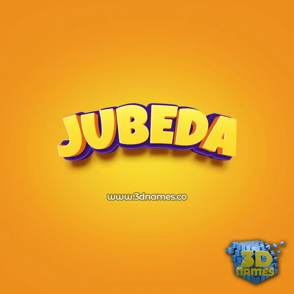 jubeda in Orange Toon style - 3D name wallpaper