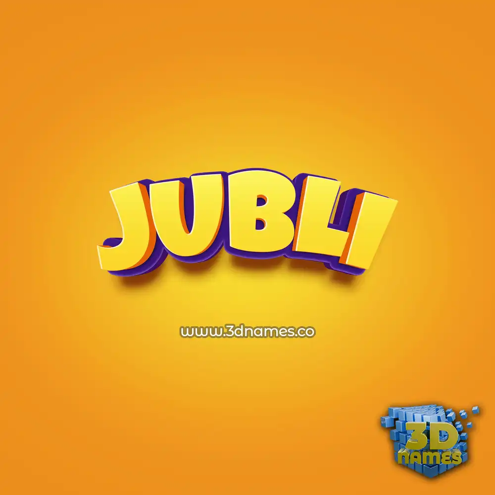 jubli in Orange Toon style - 3D name wallpaper