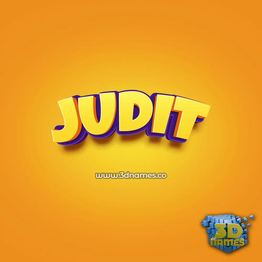 judit in Orange Toon style - 3D name wallpaper
