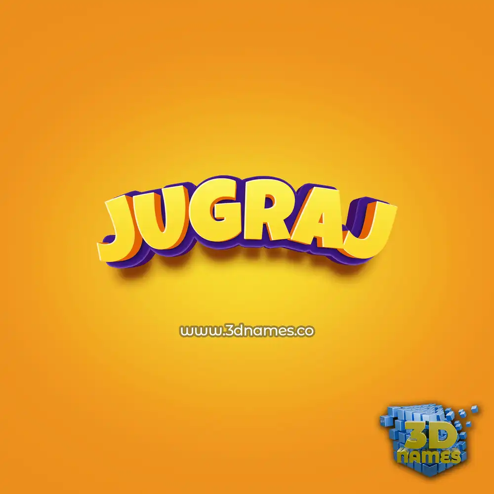 jugraj in Orange Toon style - 3D name wallpaper