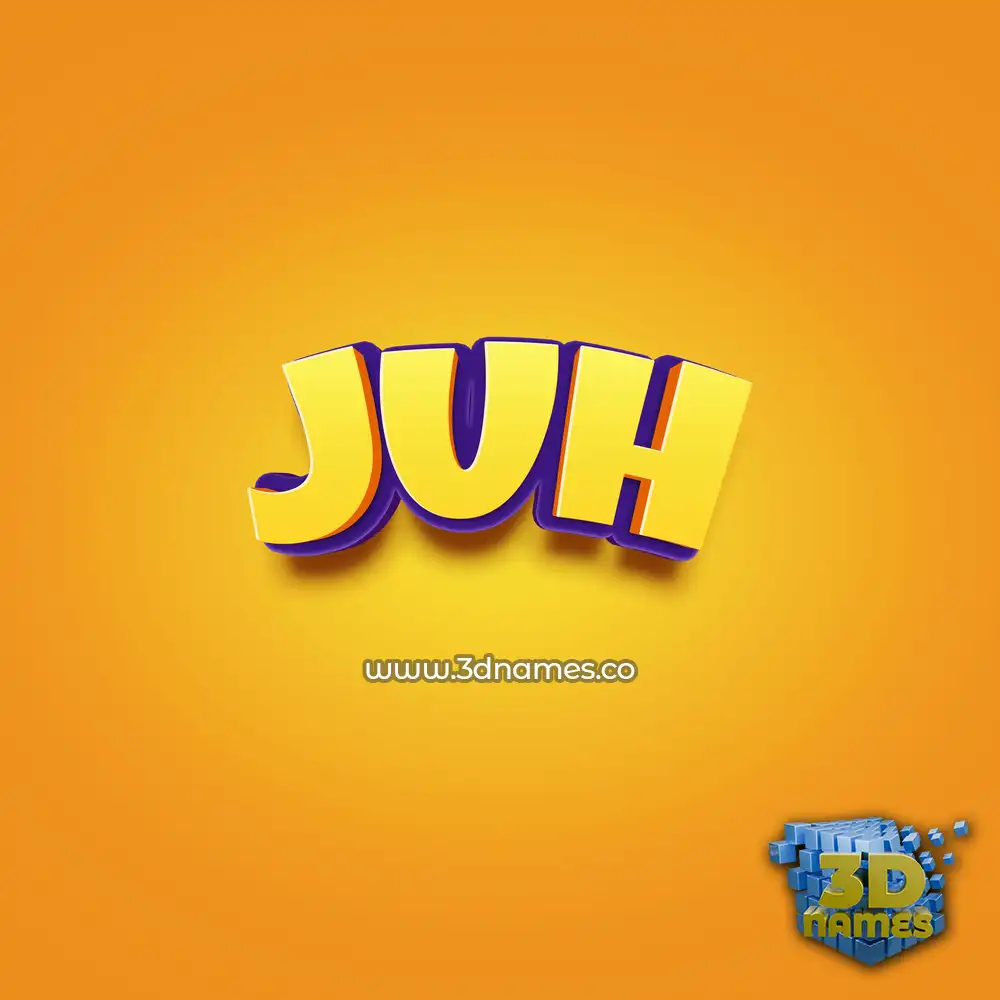 juh in Orange Toon style - 3D name wallpaper