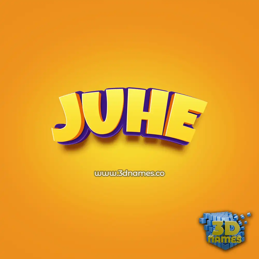 juhe in Orange Toon style - 3D name wallpaper