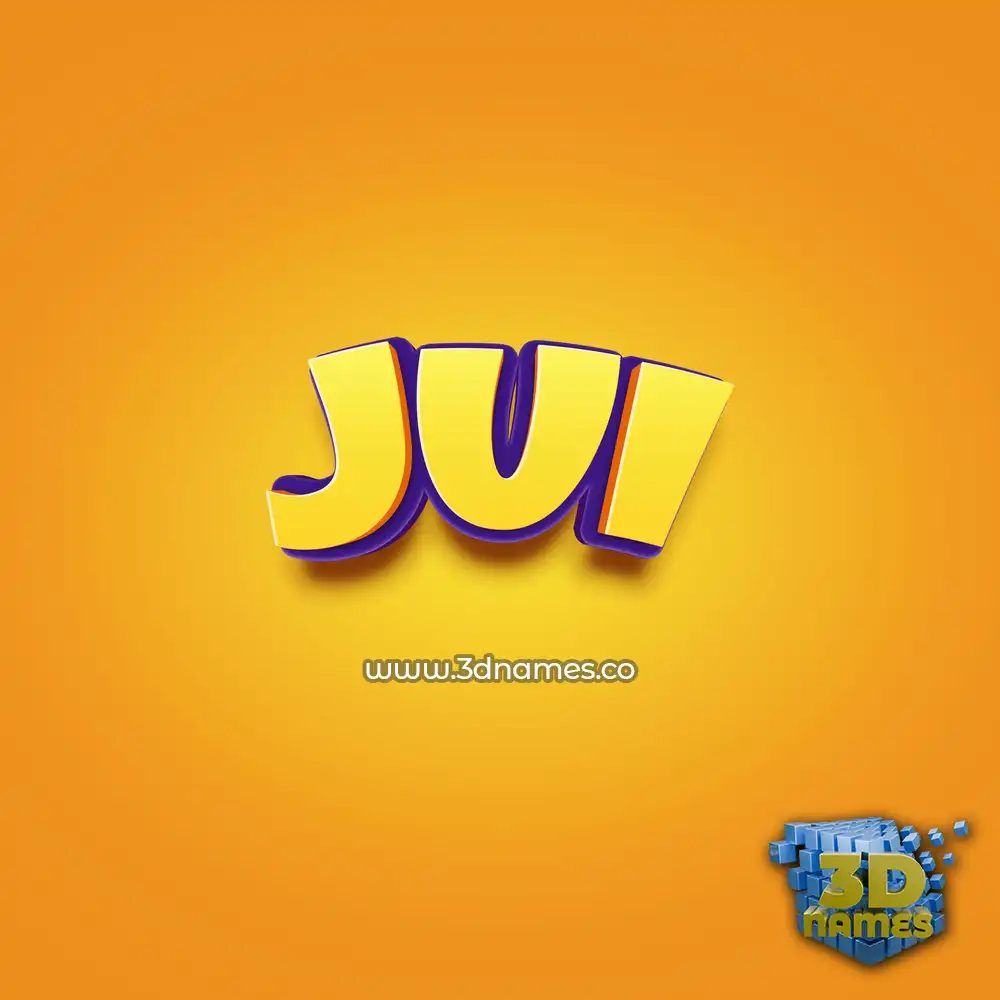 jui in Orange Toon style - 3D name wallpaper