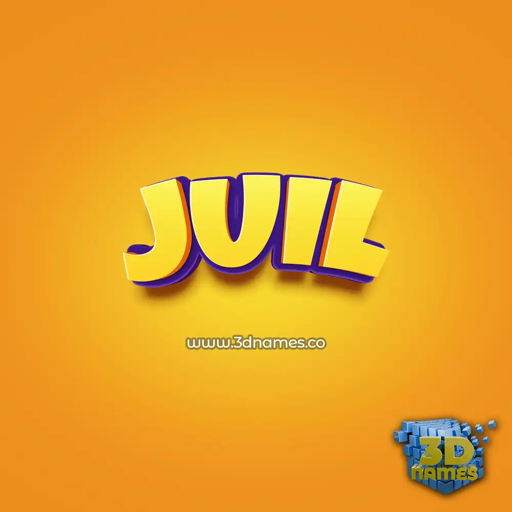 juil in Orange Toon style - 3D name wallpaper
