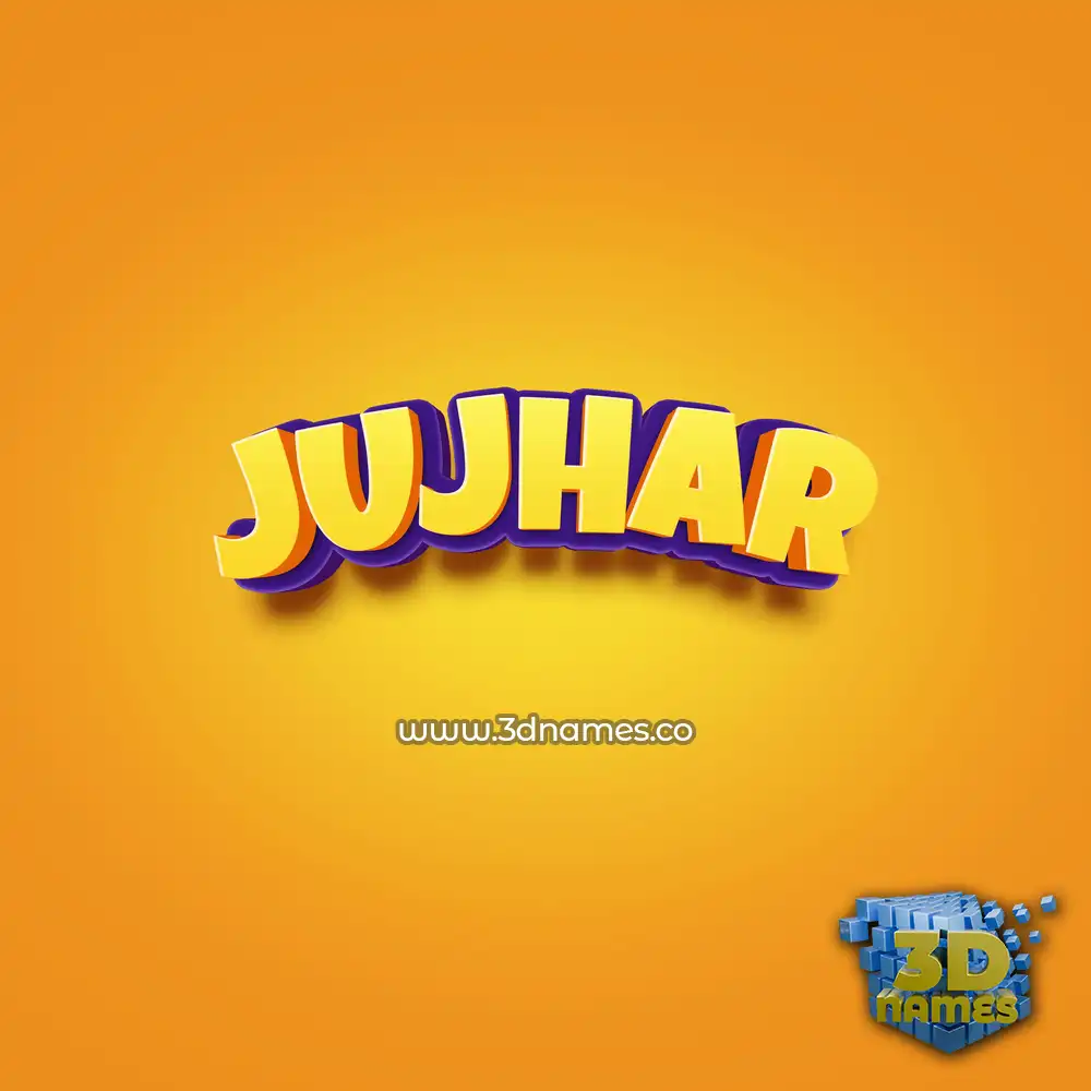 jujhar in Orange Toon style - 3D name wallpaper