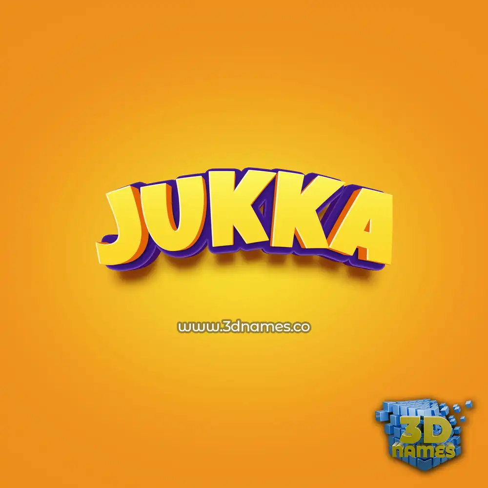 jukka in Orange Toon style - 3D name wallpaper