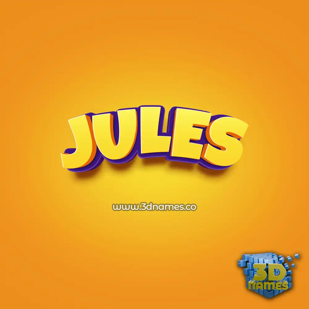jules in Orange Toon style - 3D name wallpaper