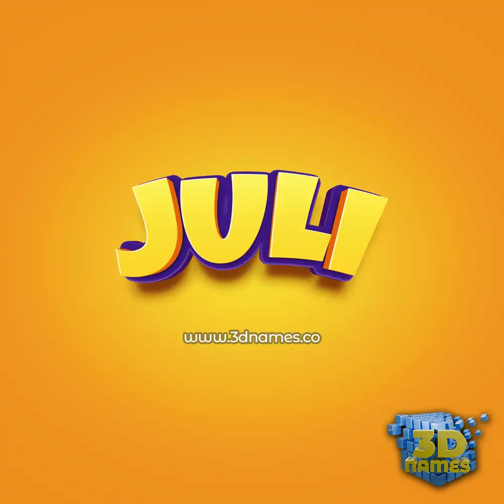 juli in Orange Toon style - 3D name wallpaper